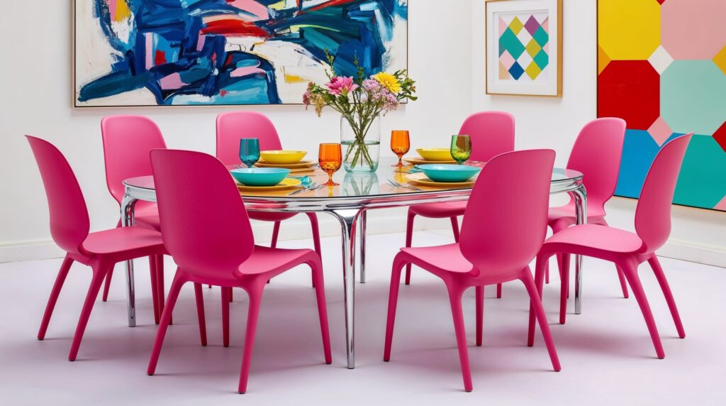 Bubblegum Pink Plastic Chairs