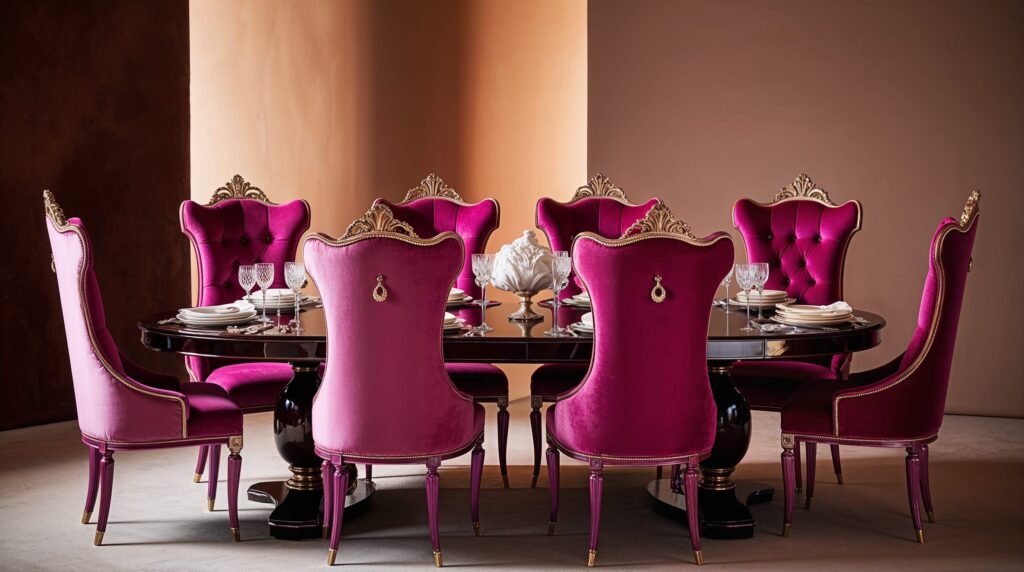 Fuchsia High Backest Dining Chairs