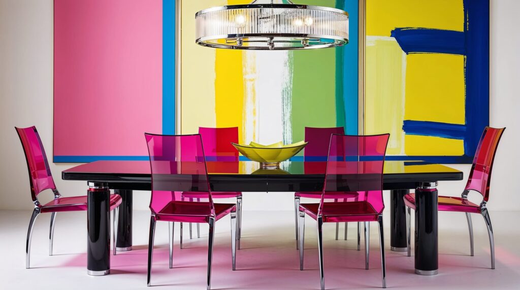 Just a Touch of Hot Pink Acrylic Dining Chairs