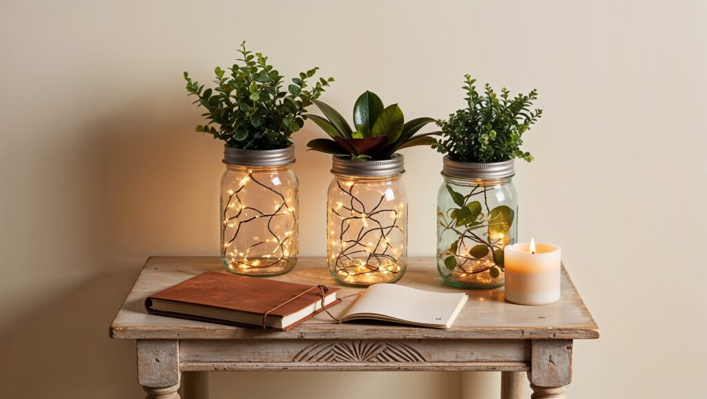 Mason Jar Fairy Light Decor