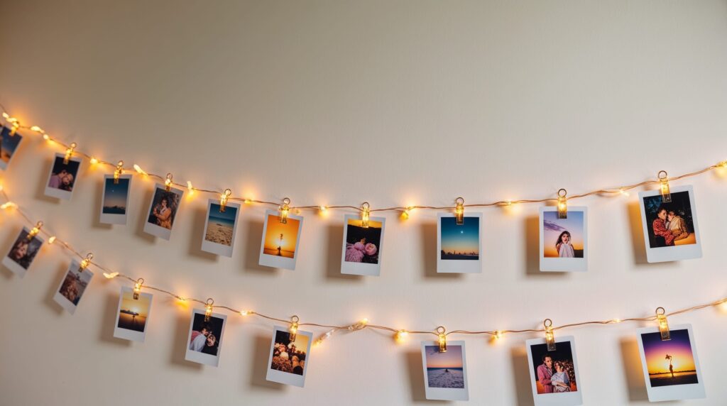 Photo Wall with Fairy Lights