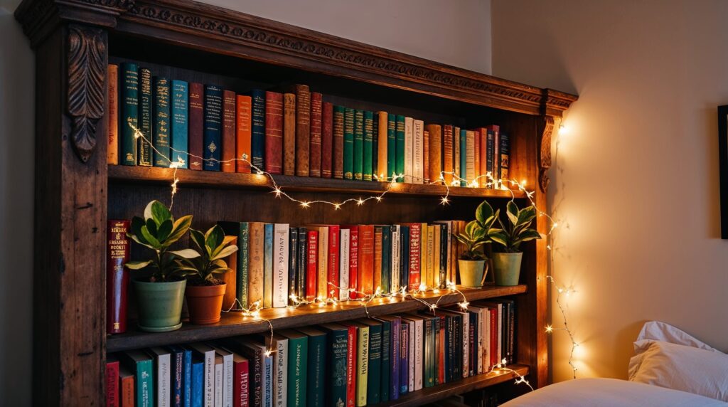 Shelf Lighting with Fairy Lights