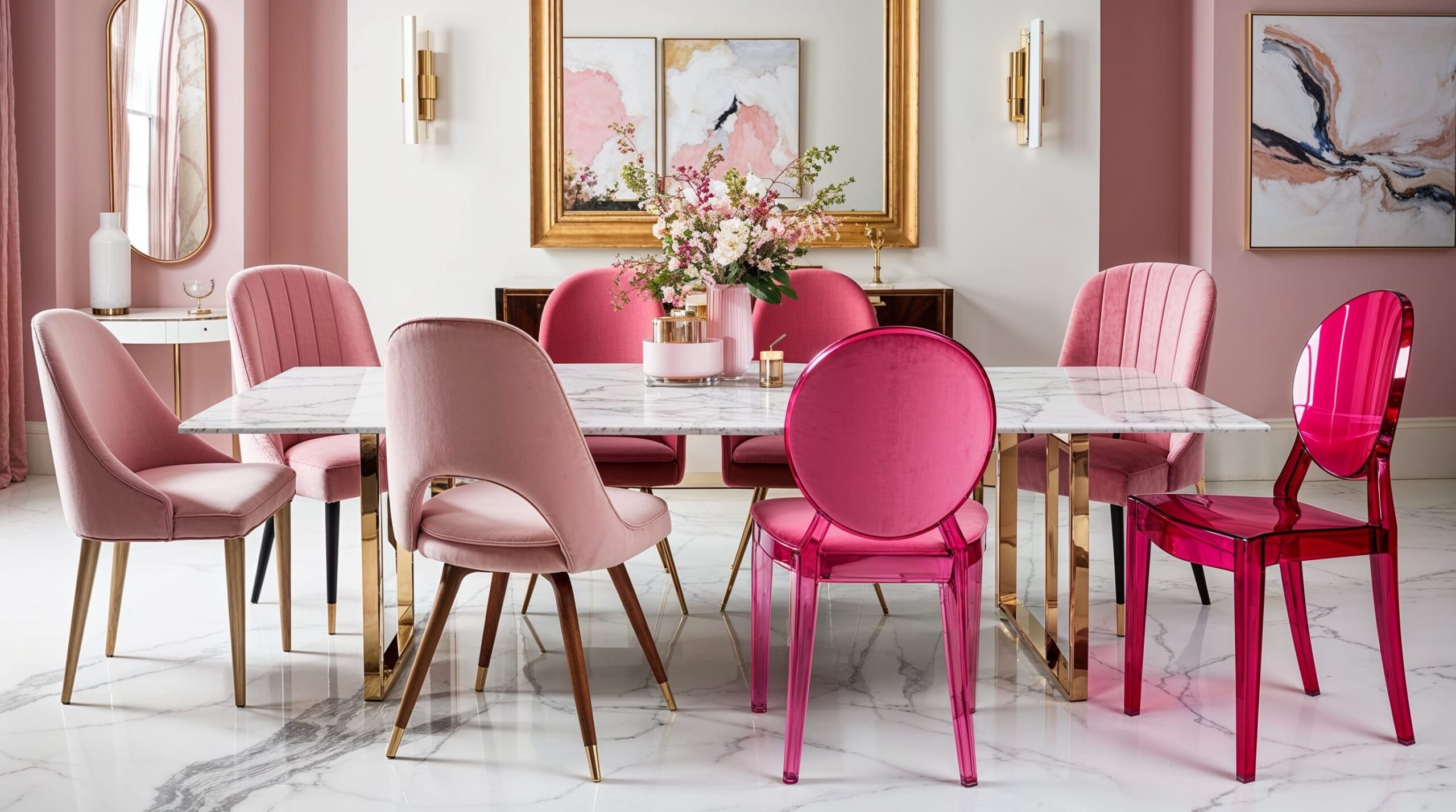 Top 10 Beautiful Pink Dining Room Chairs Ideas